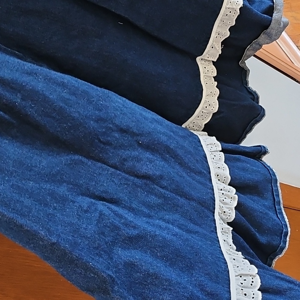 Hand Sewn Vintage Denim Skit With Eyelet Details - Picture 9 of 12